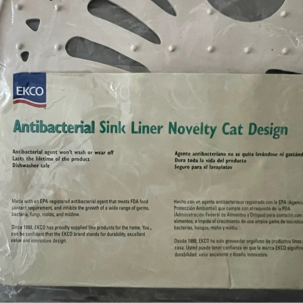 EKCO CAT Design Vintage 1996 Antibacterial Sink Liner Mat